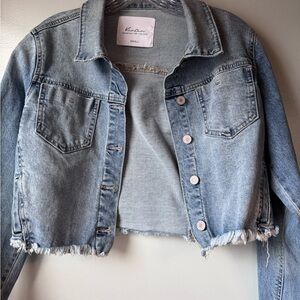 KanCan Light Blue Cropped Denim Jean Jacket